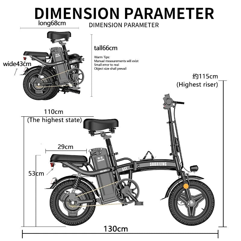 FORCE G-27 FOLDABLE ELECTRIC BIKE - ScootiBoo